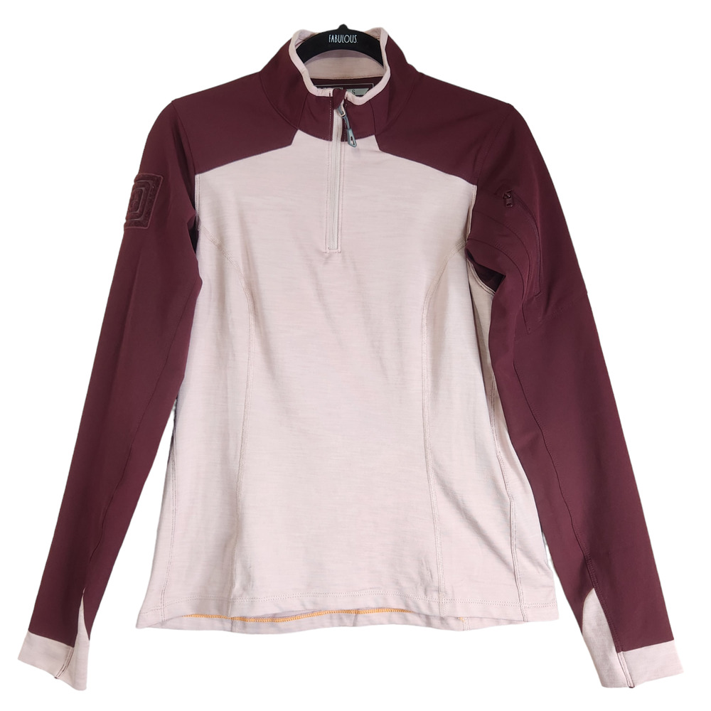 5.11 Tactical Women Quarter Zip Pullover Jacket SZ Small Pink Maroon Long Sleeve